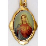MEDALLAS | MEDALLA Sagrado Corazon Maria c/ Estampado Color 2.3 x 1.5 cm aprox. (Ovalada)